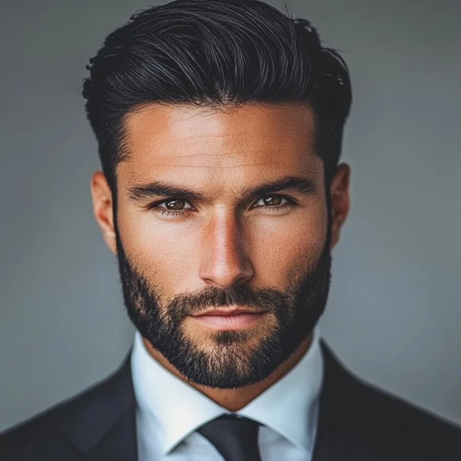 Businessman's classic taper haircut for men with oblong faces